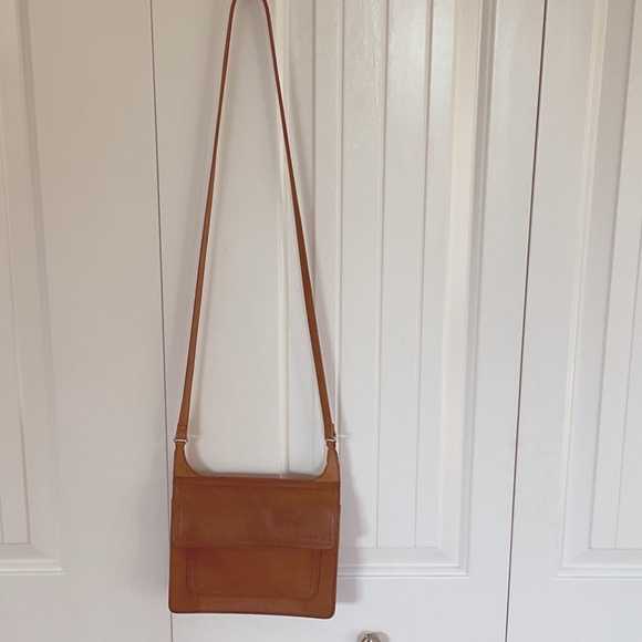 Vintage Y2K cognac brown Fossil | Leather Crossbody Purse bag satchel - Picture 1 of 15